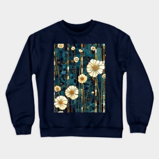 Gold Embossed Daisies Crewneck Sweatshirt